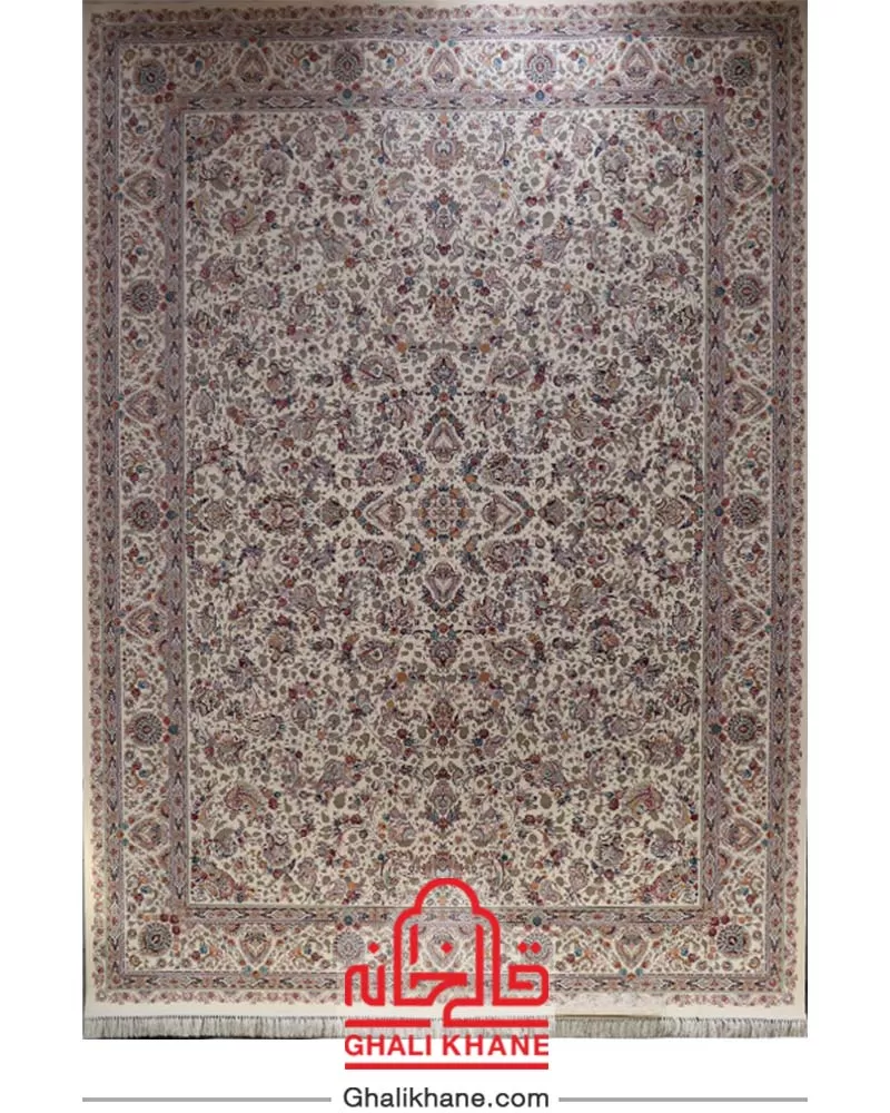 فرش طرح افشان مشهد 1500 شانه کرم کد 813001