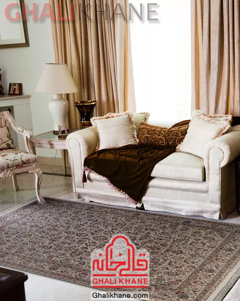 فرش طرح افشان مشهد 1500 شانه کرم کد 813001