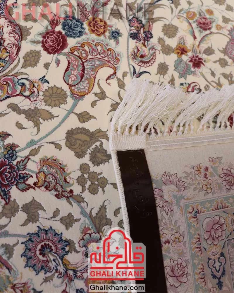 فرش ماشینی مشهد 1500 شانه کد 813001 کرم