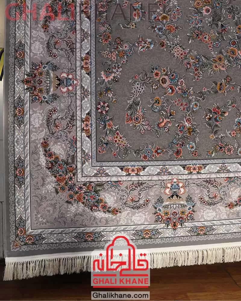 فرش مشهد 1200 شانه کد 802113 طوسی
