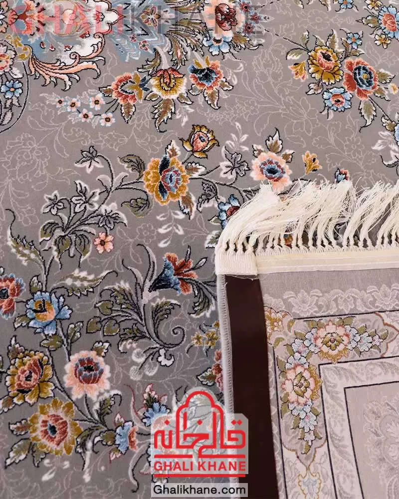 فرش مشهد 1200 شانه کد 802113 طوسی