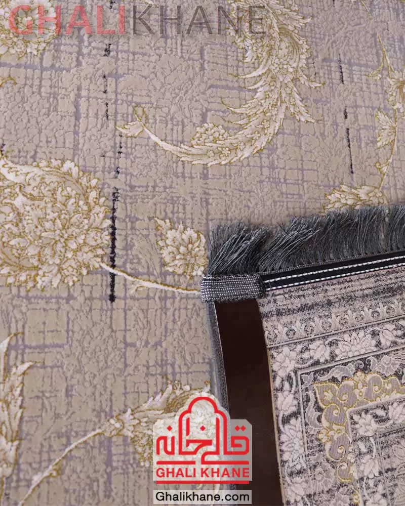 فرش مشهد 1200 شانه کد 803609 زغال سنگی