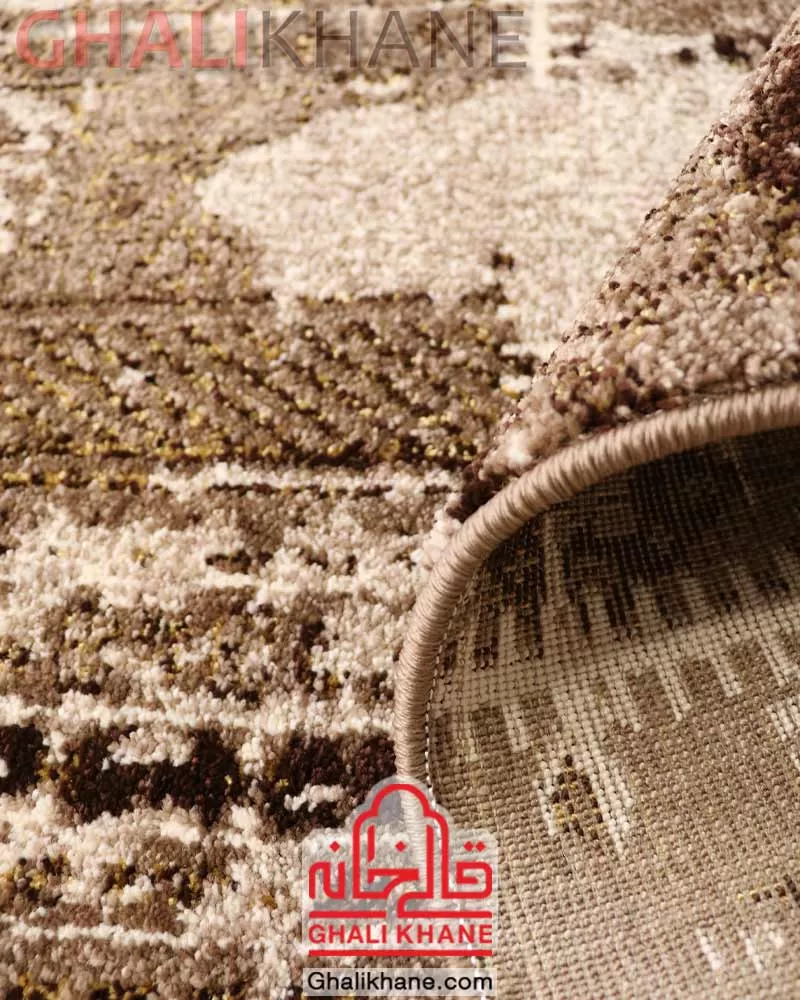 گلیم فرش ماشینی ساوین کد 2098 کرم