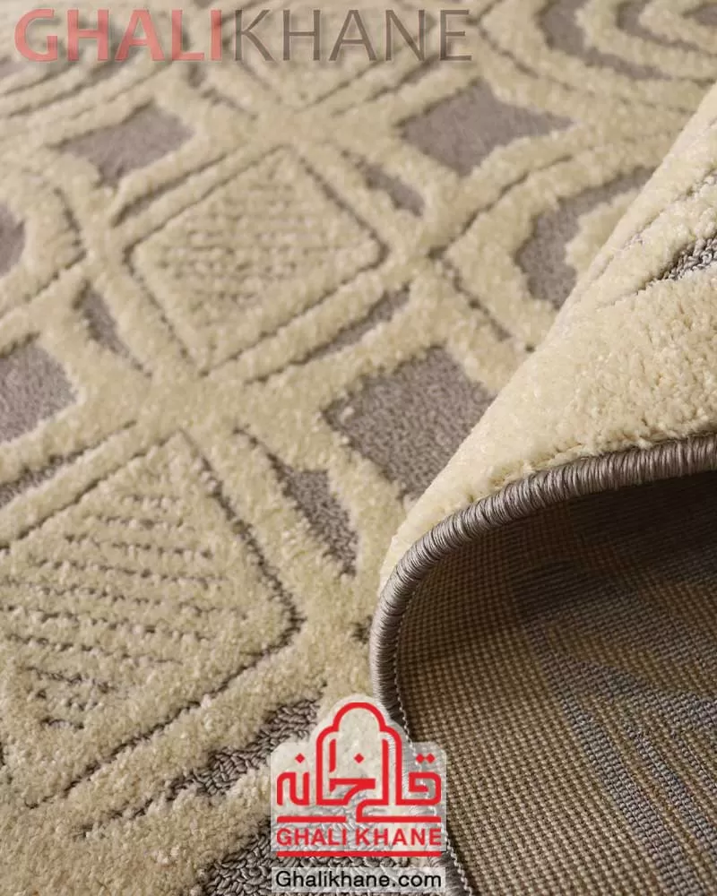 گلیم فرش ساوین کد 7438 کرم