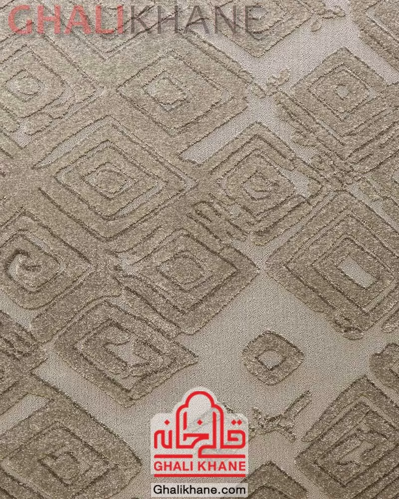 گلیم فرش ماشینی ساوین کد 7439 نقره ای روشن