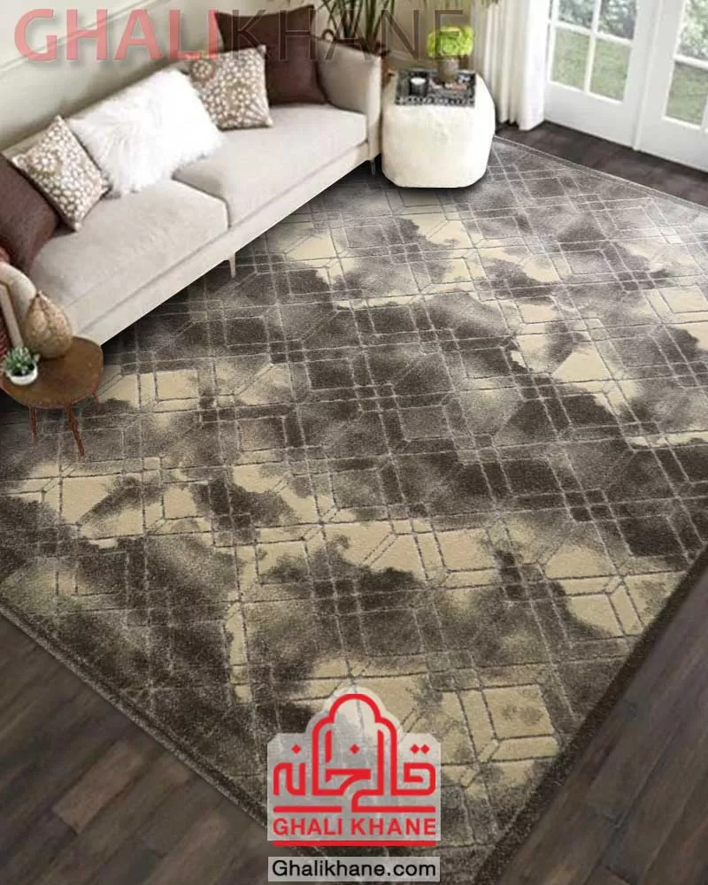 گلیم فرش ساوین کد 7440 نقره ای روشن