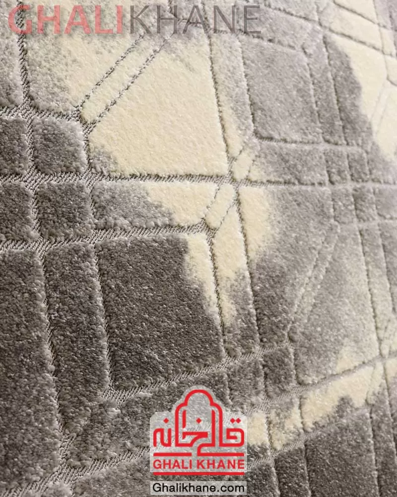 گلیم فرش ساوین کد 7440 نقره ای روشن