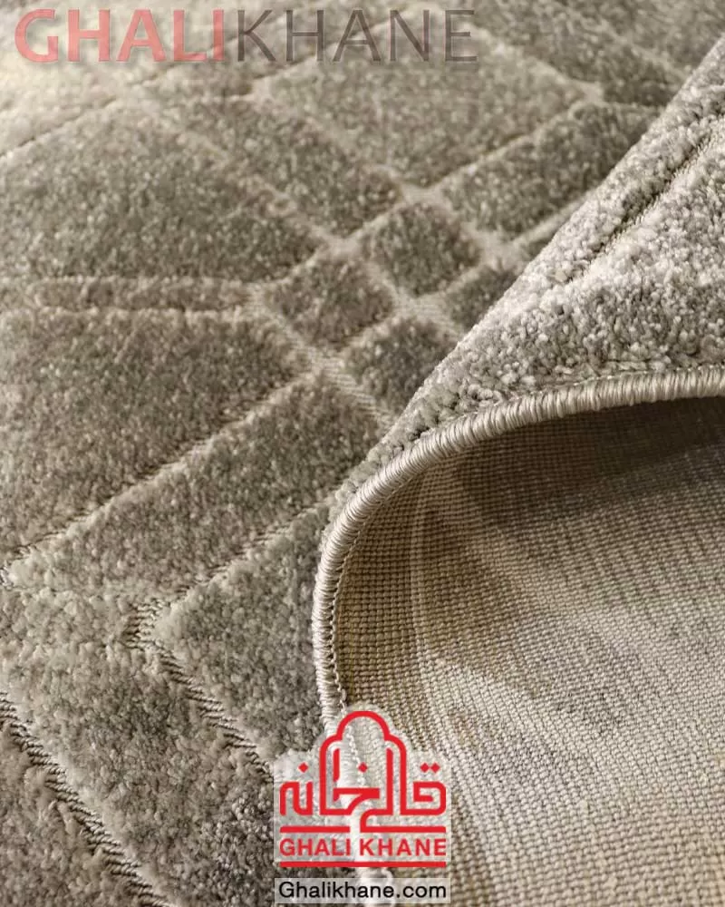 گلیم فرش ساوین کد 7440 نقره ای روشن