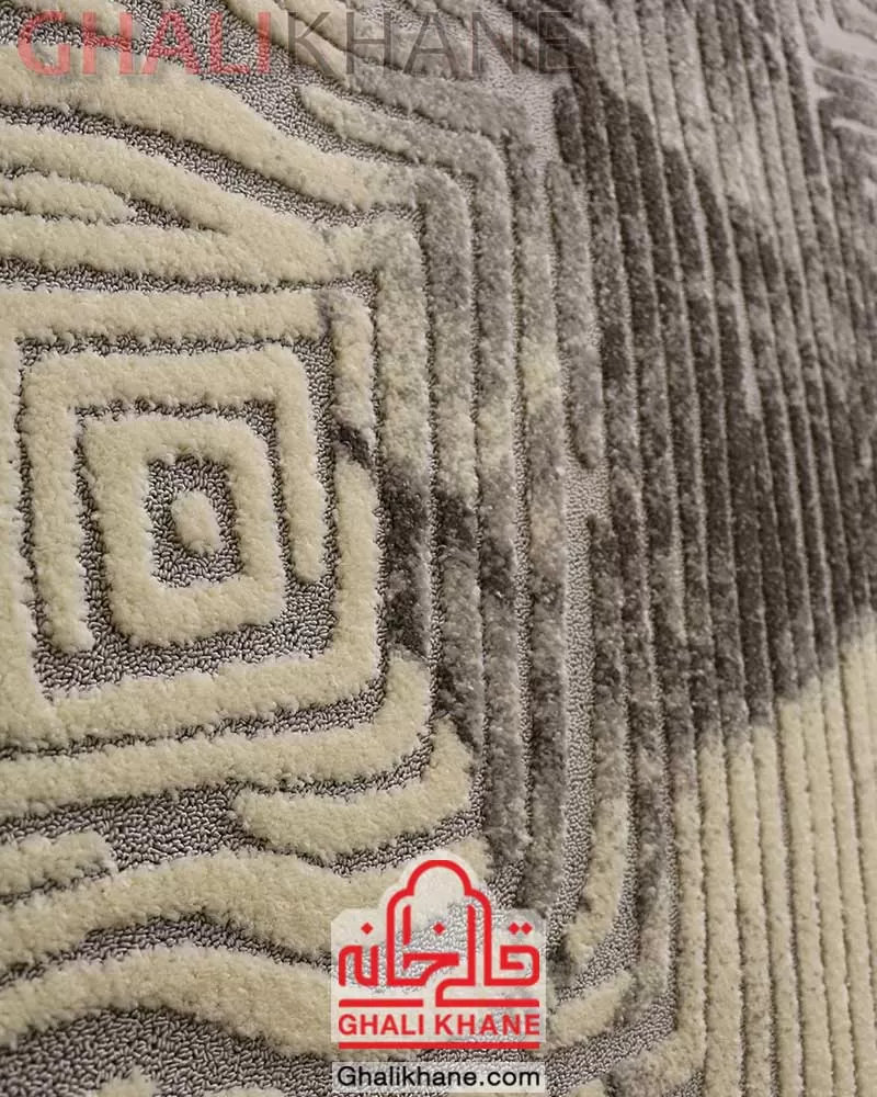 گلیم فرش ساوین کد 7441 نقره ای