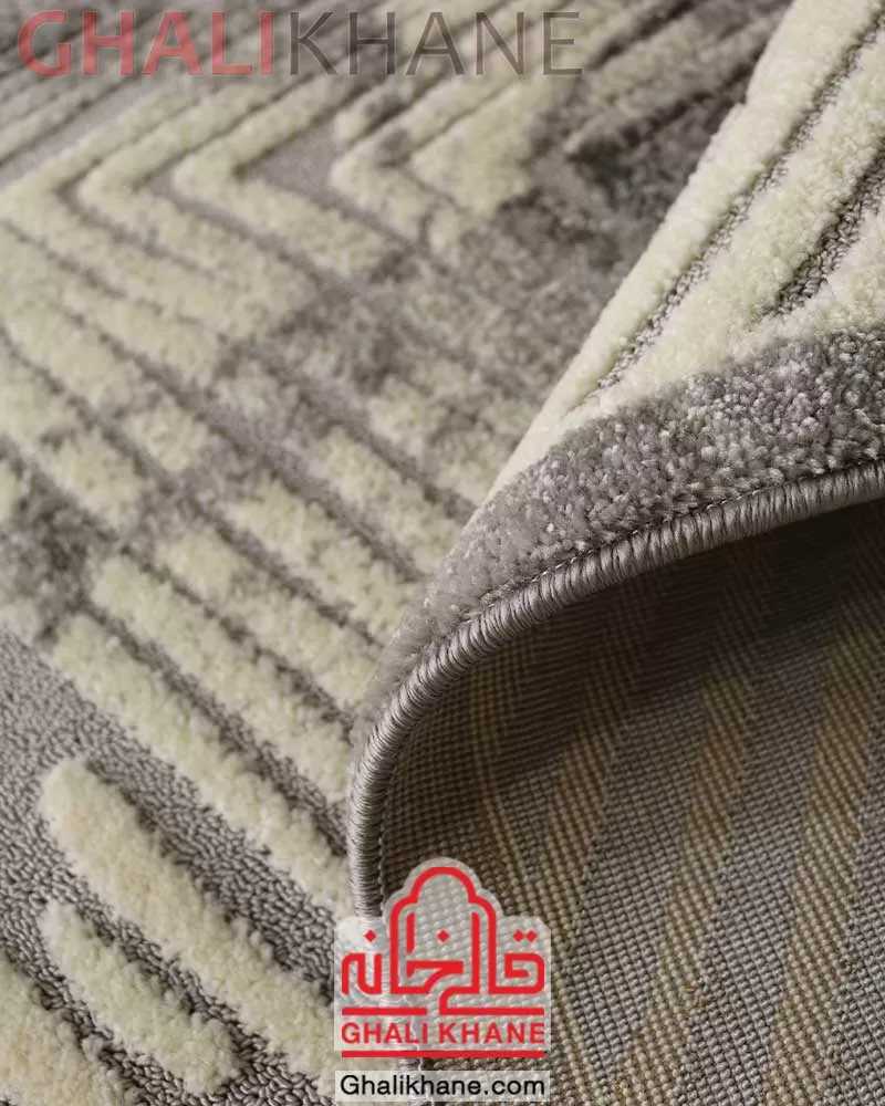 گلیم فرش ساوین کد 7441 نقره ای