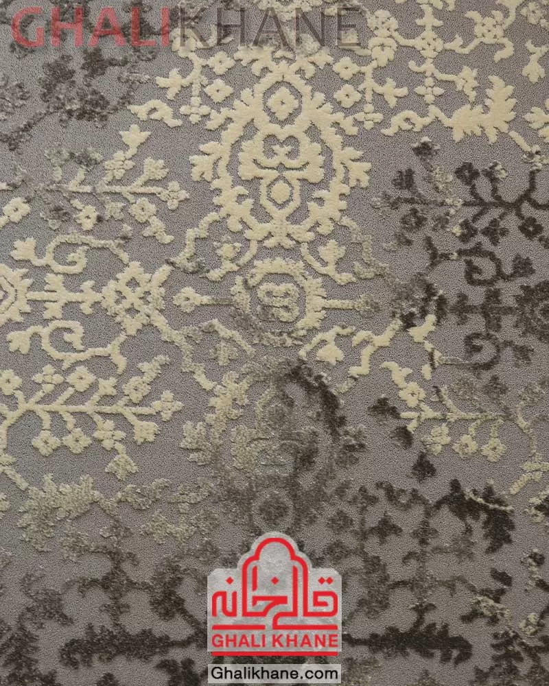 گلیم فرش ساوین کد 7442 نقره ای