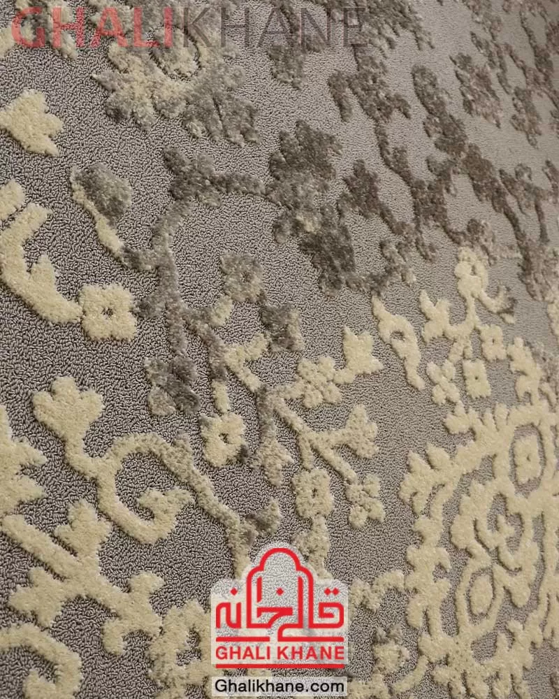 گلیم فرش ساوین کد 7442 نقره ای