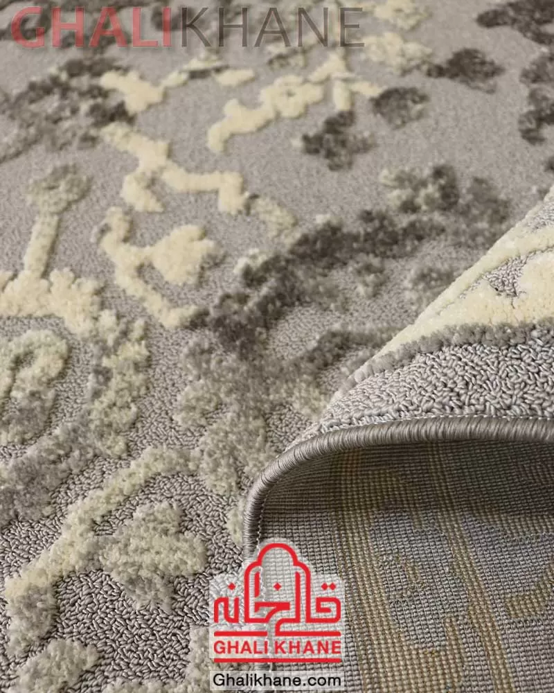 گلیم فرش ساوین کد 7442 نقره ای