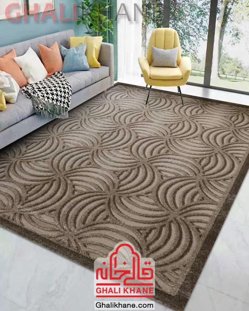 گلیم فرش  ساوین کد 7443 نقره ای