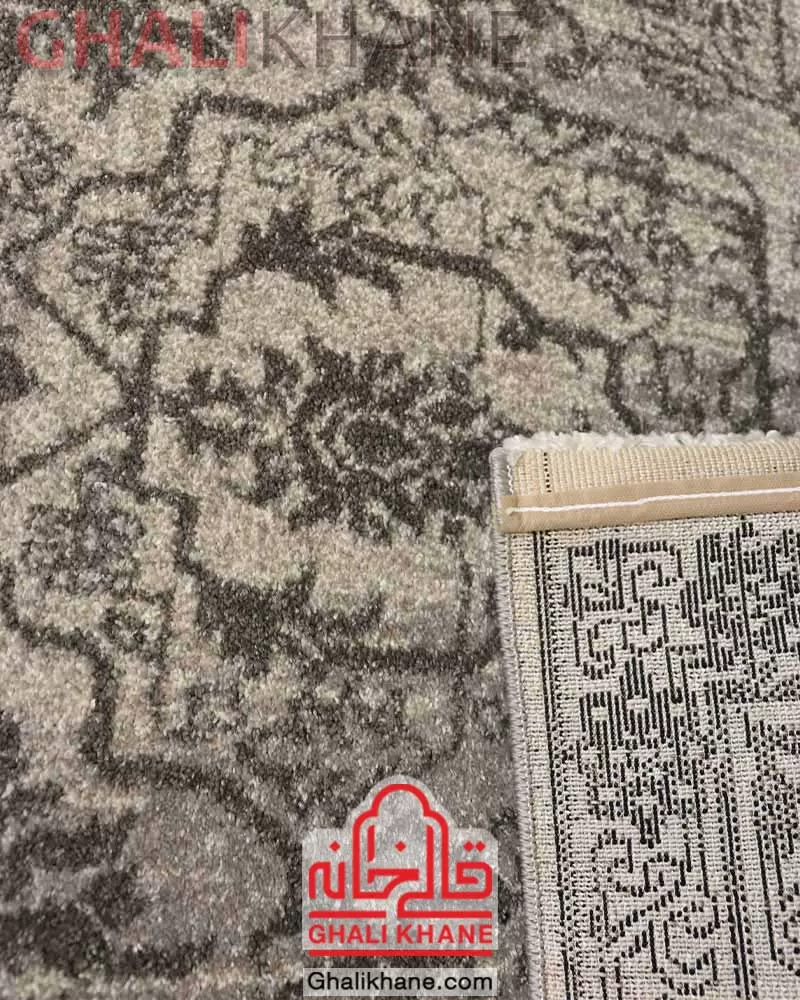 گلیم فرش ساوین کد 4123 نقره ای مشکی
