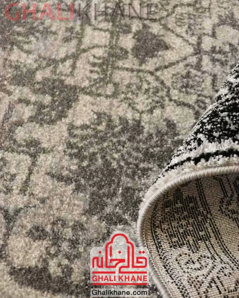 گلیم فرش ساوین کد 4123 نقره ای مشکی