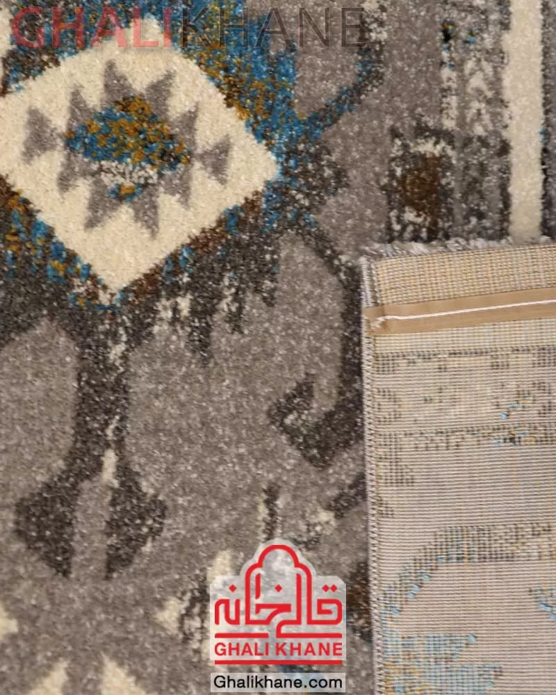 گلیم فرش ساوین کد 4144 نقره ای روشن