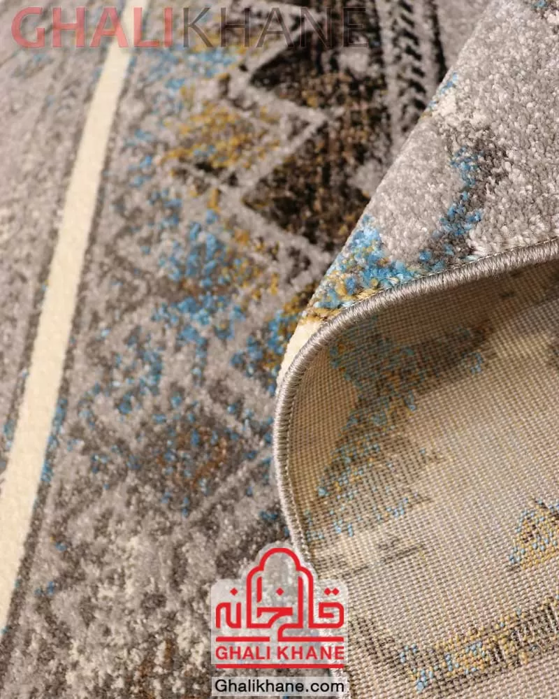 گلیم فرش ساوین کد 4144 نقره ای روشن