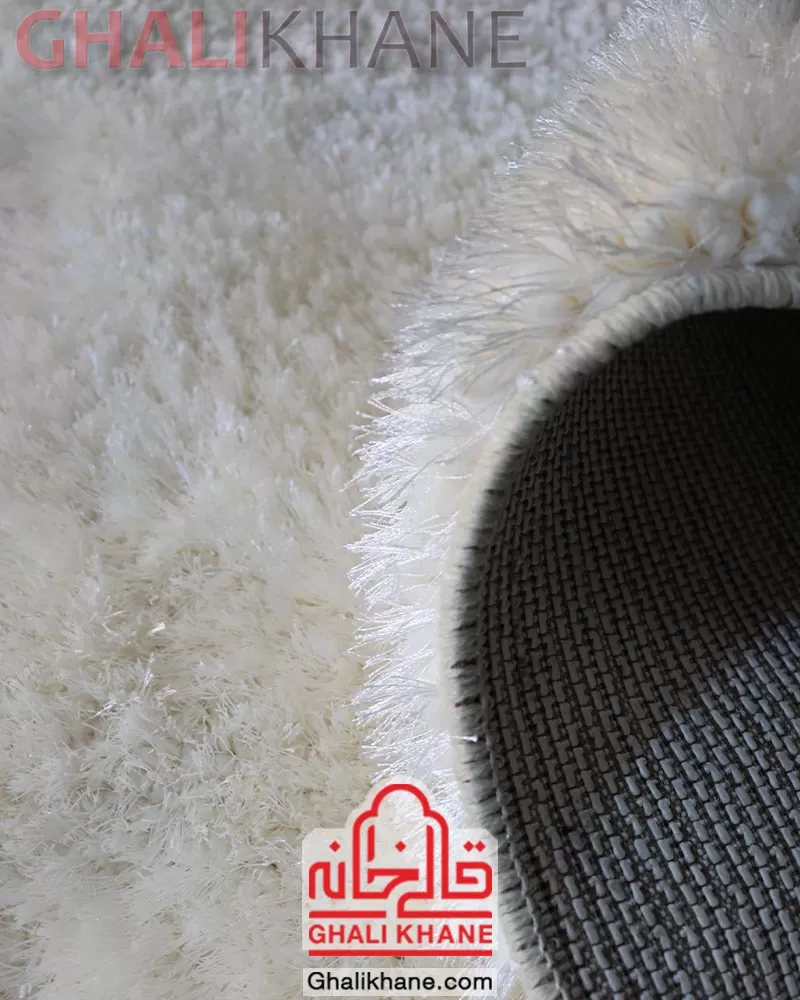 فرش شگی سه بعدی 3D رنگ شیری