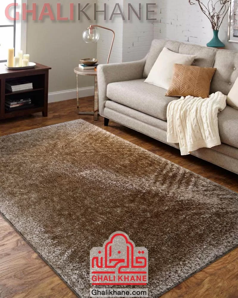 فرش شگی سه بعدی رنگ نسکافه ای