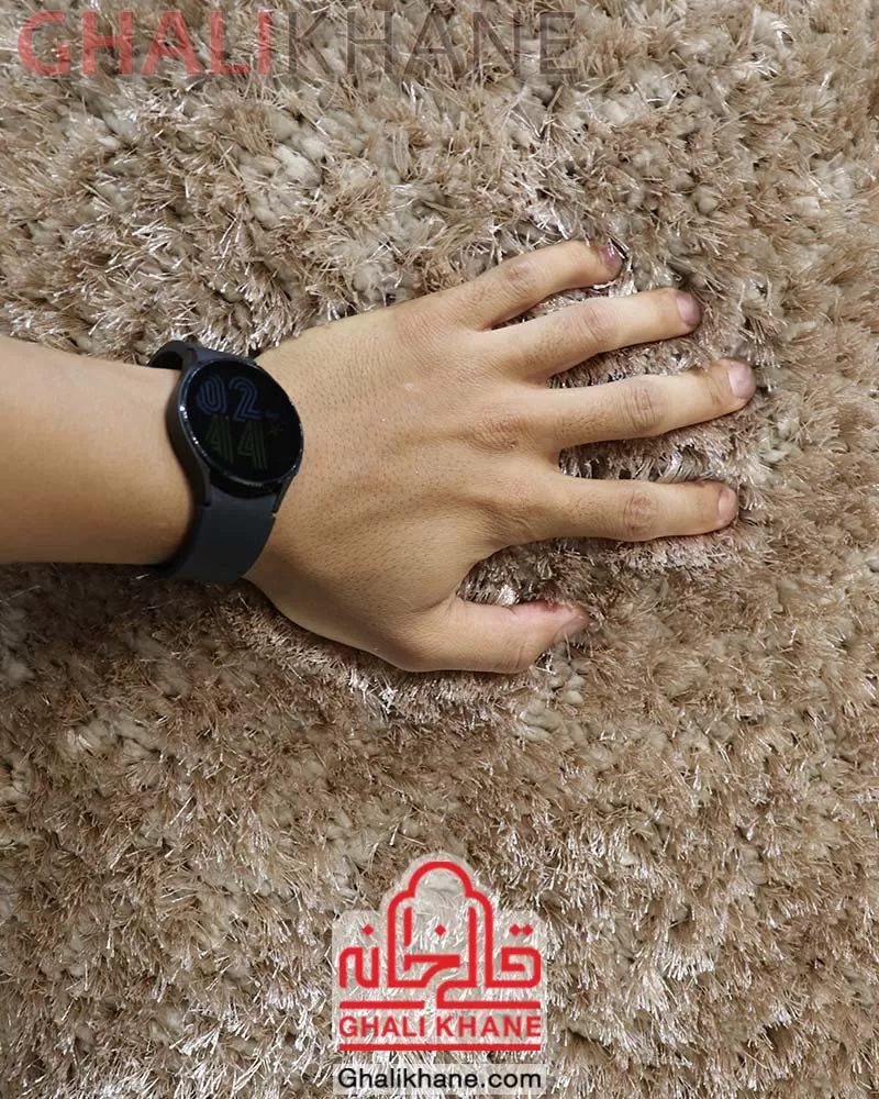 فرش شگی سه بعدی 3D رنگ نسکافه ای