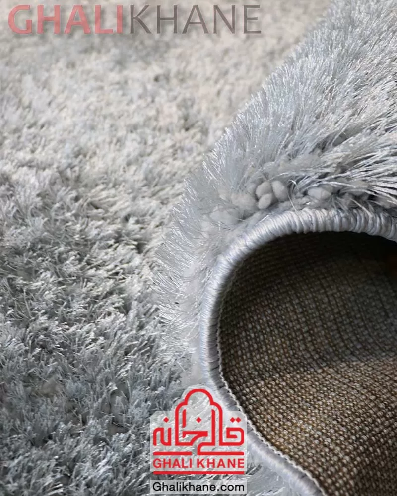 فرش شگی سه بعدی  رنگ نقره ای