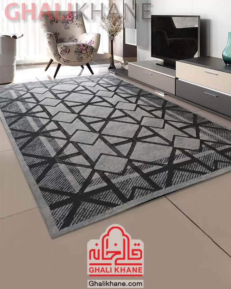 فرش ماشینی طرح تیفانی کد 6003 زمینه طوسی