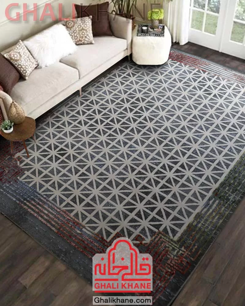 فرش ماشینی طرح مولتیانت کد 1563 زمینه طوسی