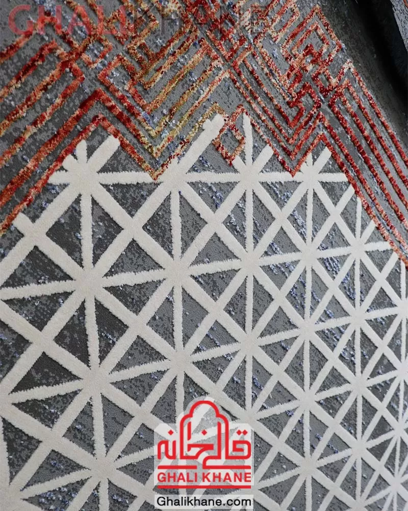 فرش ماشینی طرح مولتیانت کد 1563 زمینه طوسی