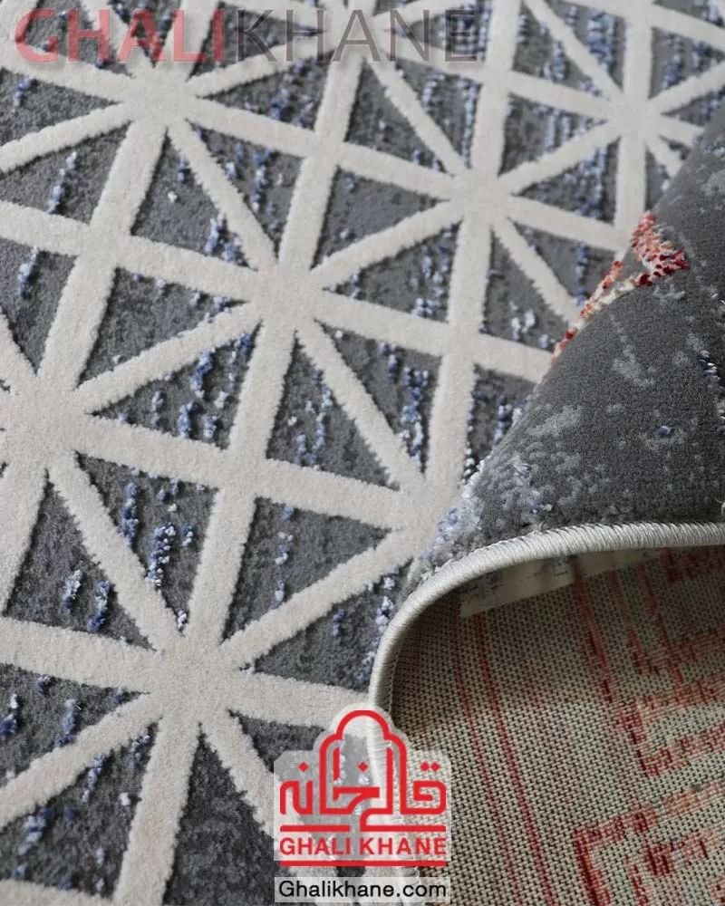 فرش ماشینی طرح مولتیانت کد 1563 زمینه طوسی