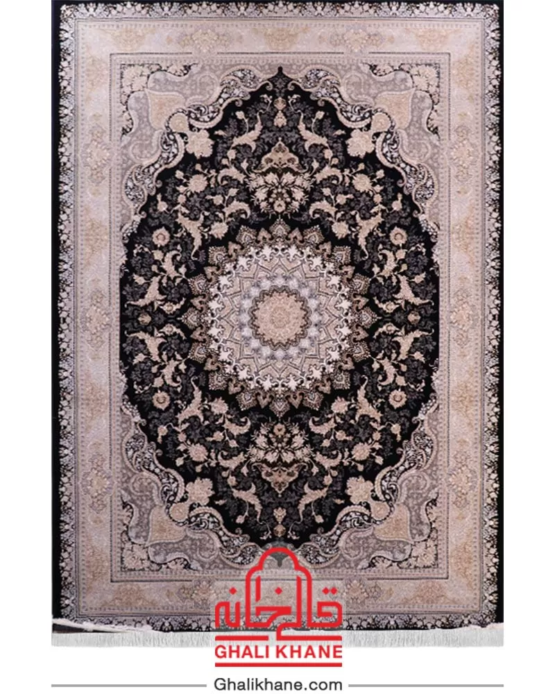 فرش زمرد مشهد کد 28000 سرمه ای