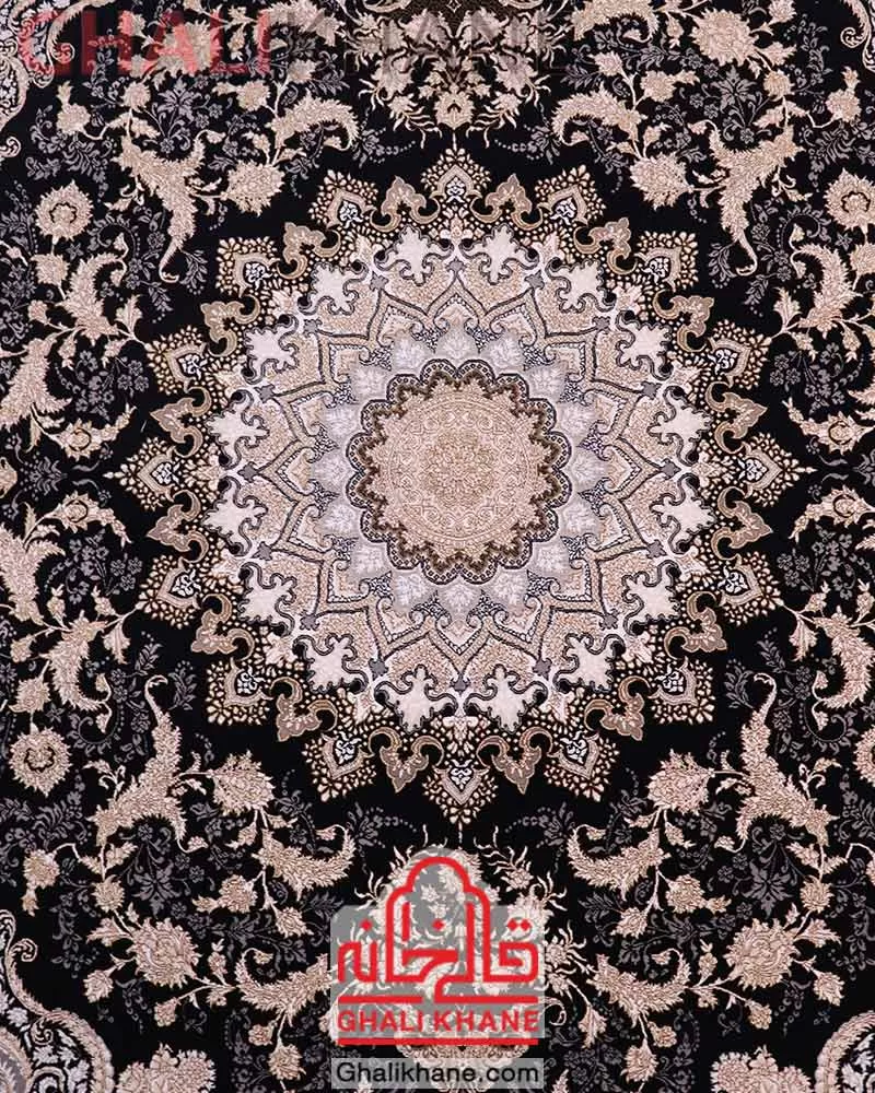 فرش زمرد مشهد کد 28000 سرمه ای