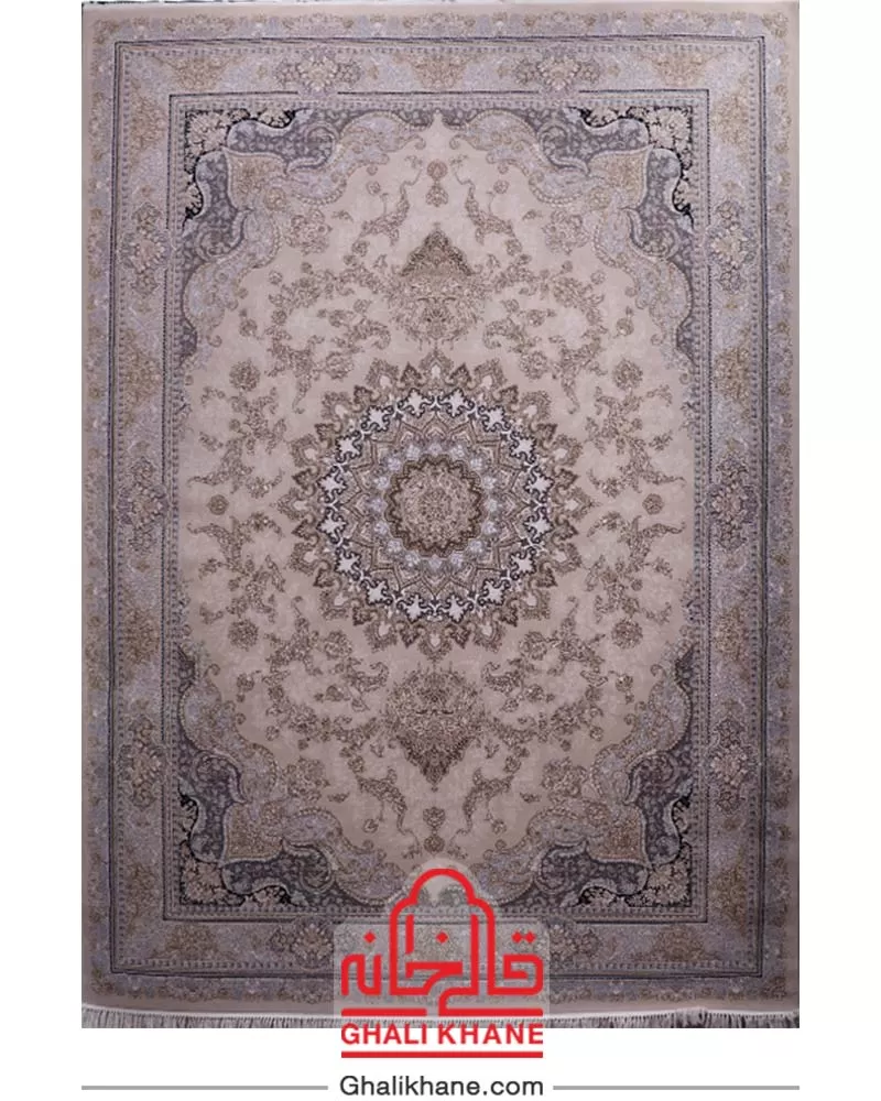 فرش زمرد مشهد کد 28000 کرم