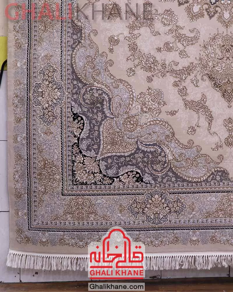 فرش زمرد مشهد کد 28000 کرم