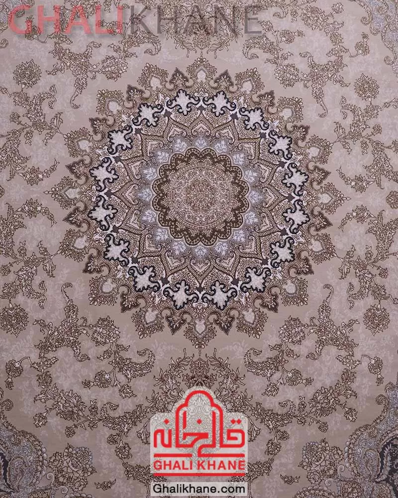 فرش زمرد مشهد کد 28000 کرم