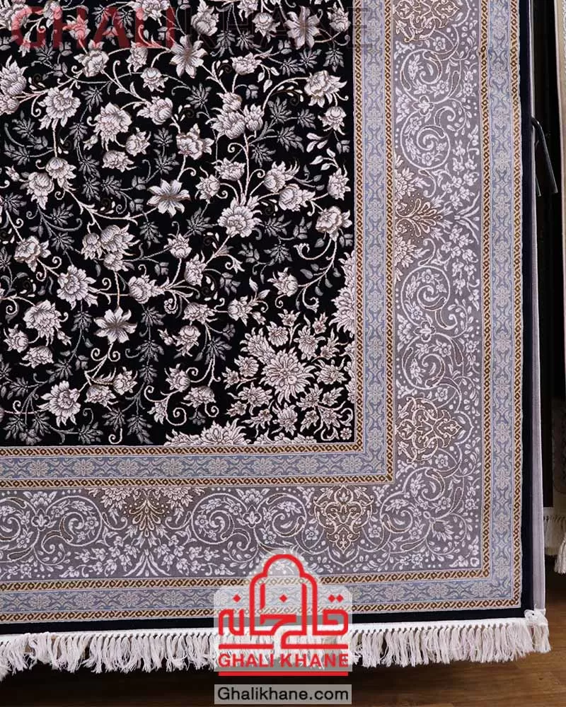 فرش زمرد مشهد 700 شانه کد 28001 سرمه ای