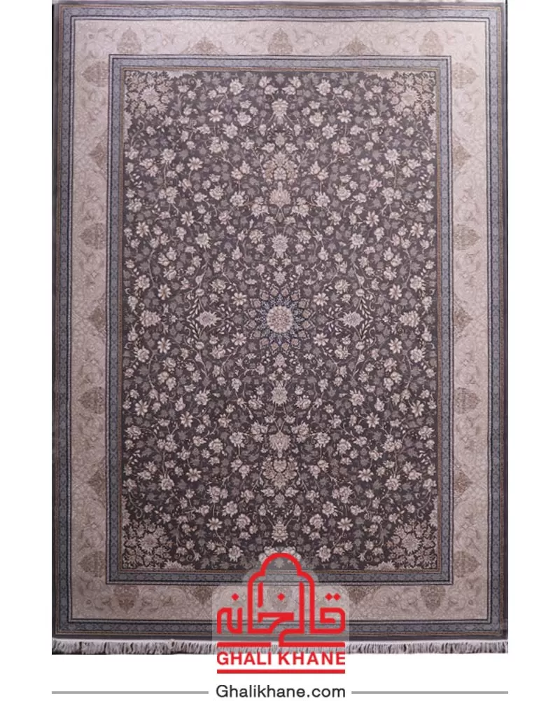 فرش زمرد مشهد 700 شانه طرح افشان طوسی کد 28001