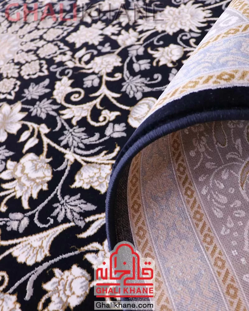 فرش زمرد مشهد 700 شانه کد 28001 سرمه ای