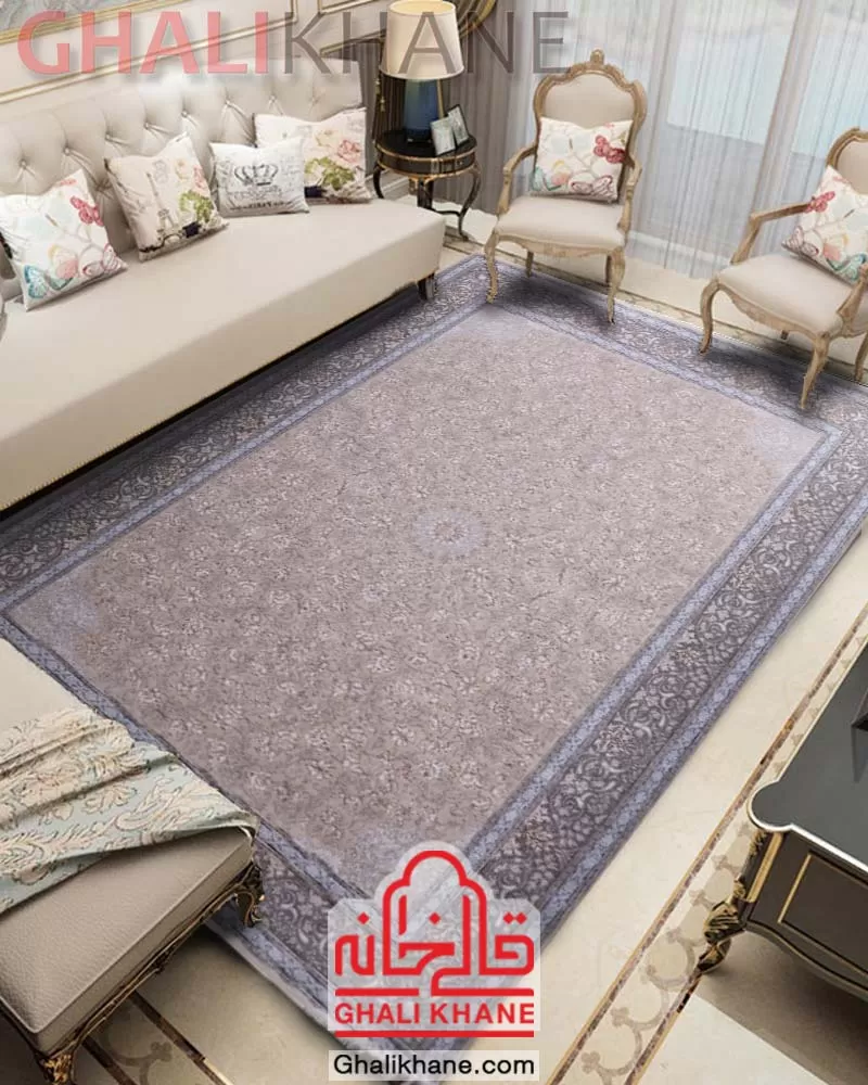 فرش زمرد مشهد 700 شانه طرح افشان کرم کد 28001