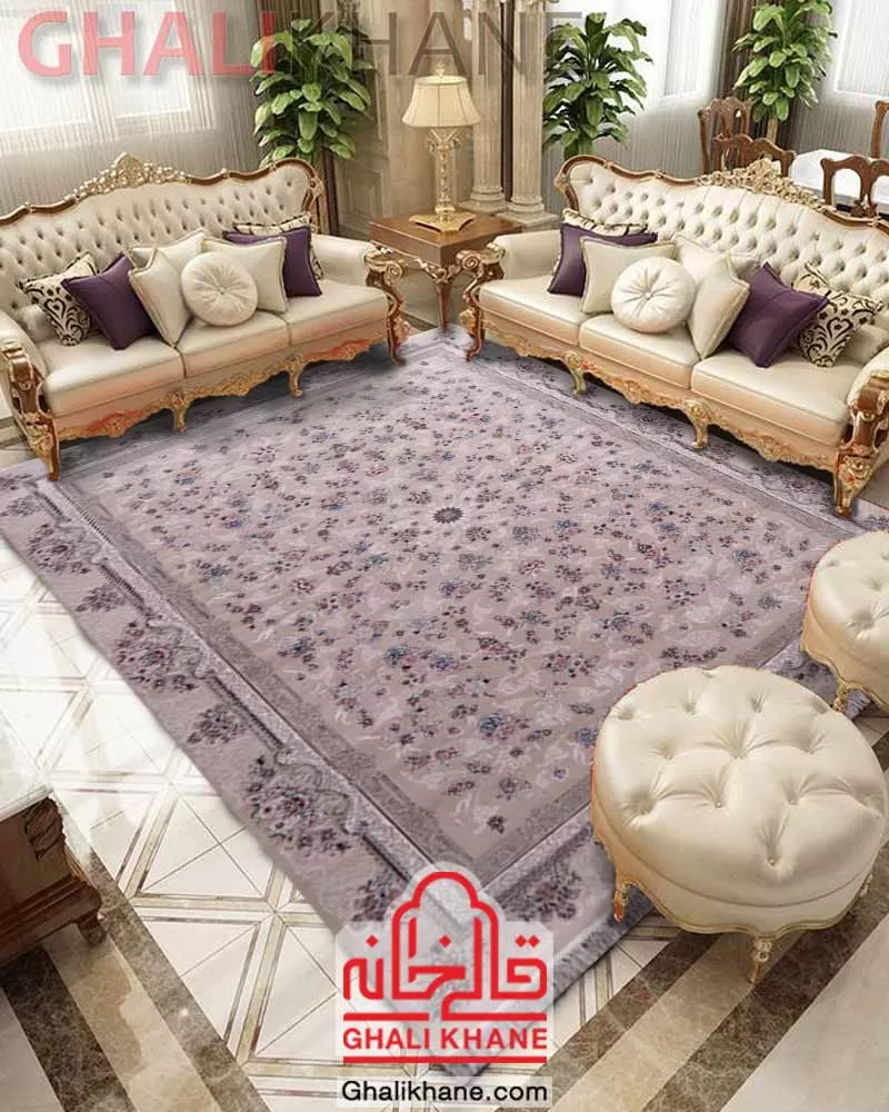 فرش زمرد مشهد طرح افشان کرم 700 شانه کد 28002