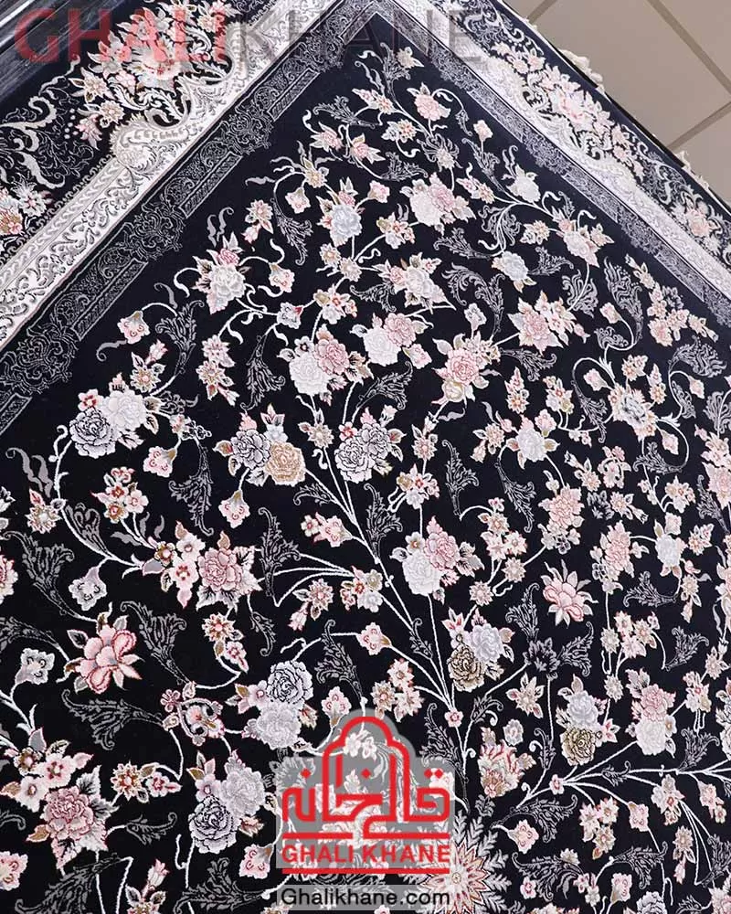 فرش زمرد مشهد 700 شانه کد 28002 سرمه ای