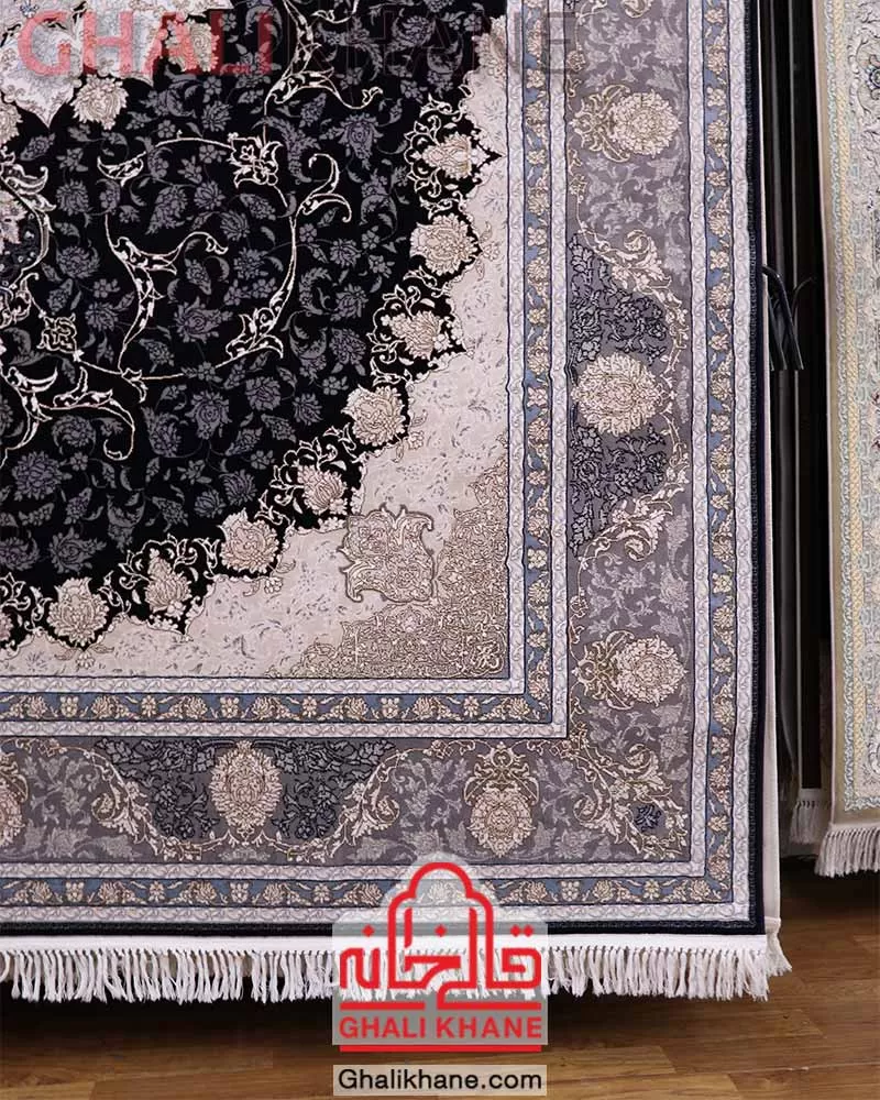 فرش زمرد مشهد 700 شانه کد 28004 سرمه ای