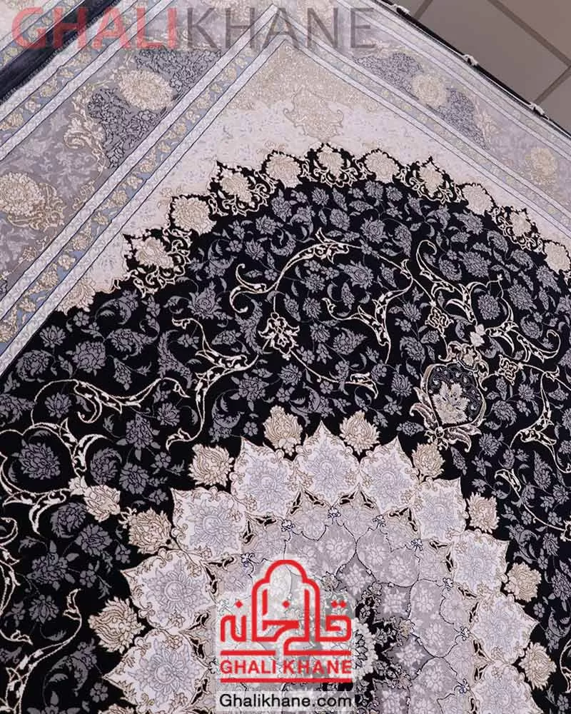 فرش زمرد مشهد 700 شانه کد 28004 سرمه ای
