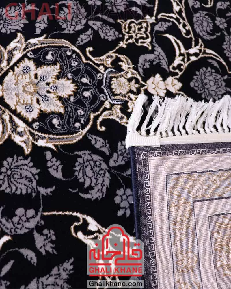 فرش زمرد مشهد 700 شانه کد 28004 سرمه ای