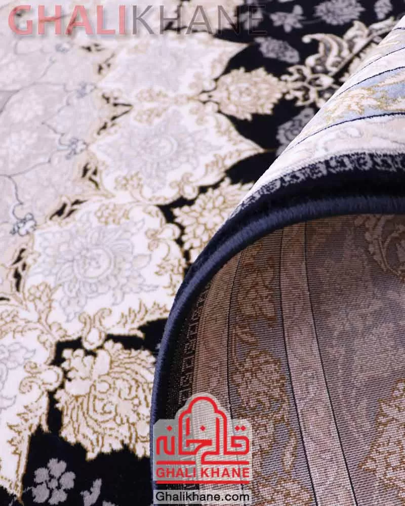 فرش زمرد مشهد 700 شانه کد 28004 سرمه ای