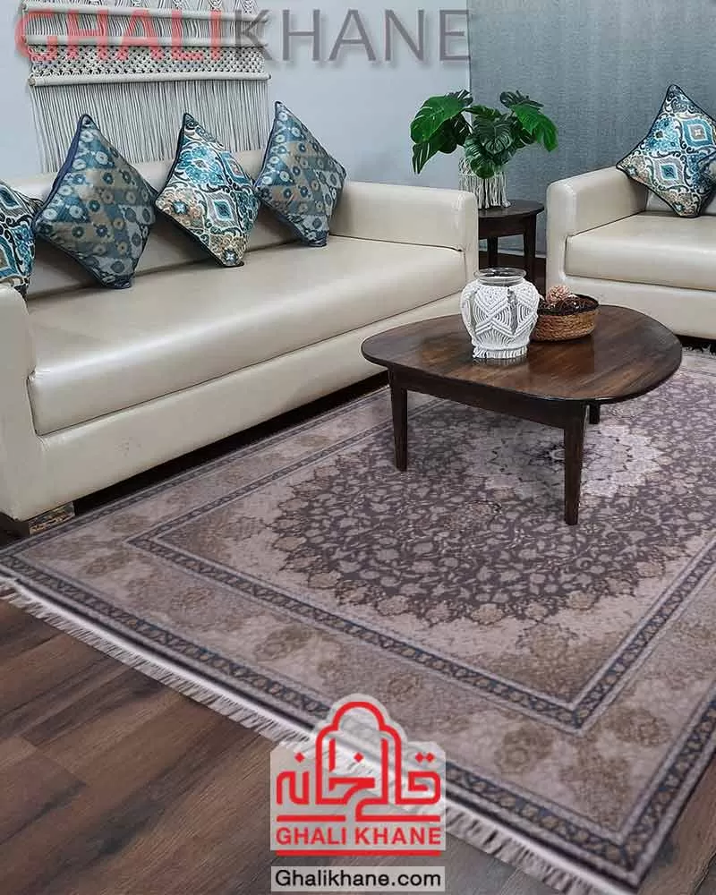 فرش زمرد مشهد 700 شانه طوسی کد 28004