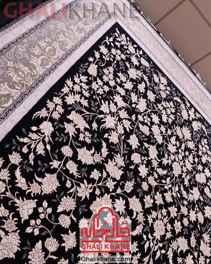 فرش زمرد مشهد 700 شانه کد 28005 سرمه ای