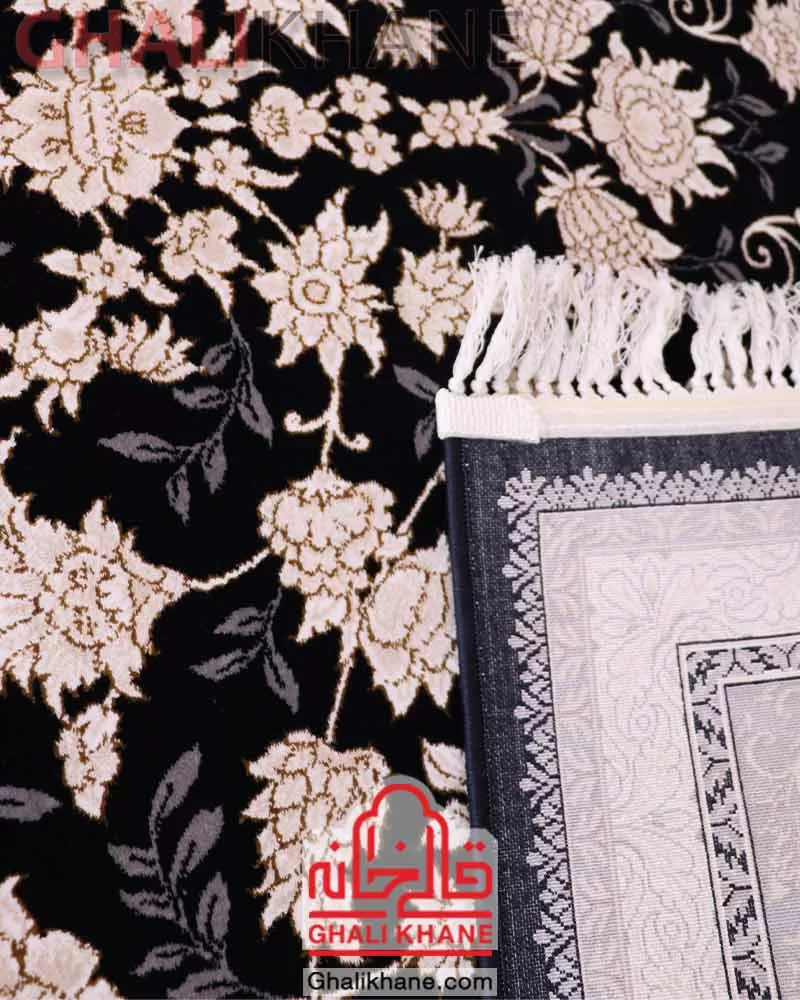 فرش زمرد مشهد 700 شانه کد 28005 سرمه ای