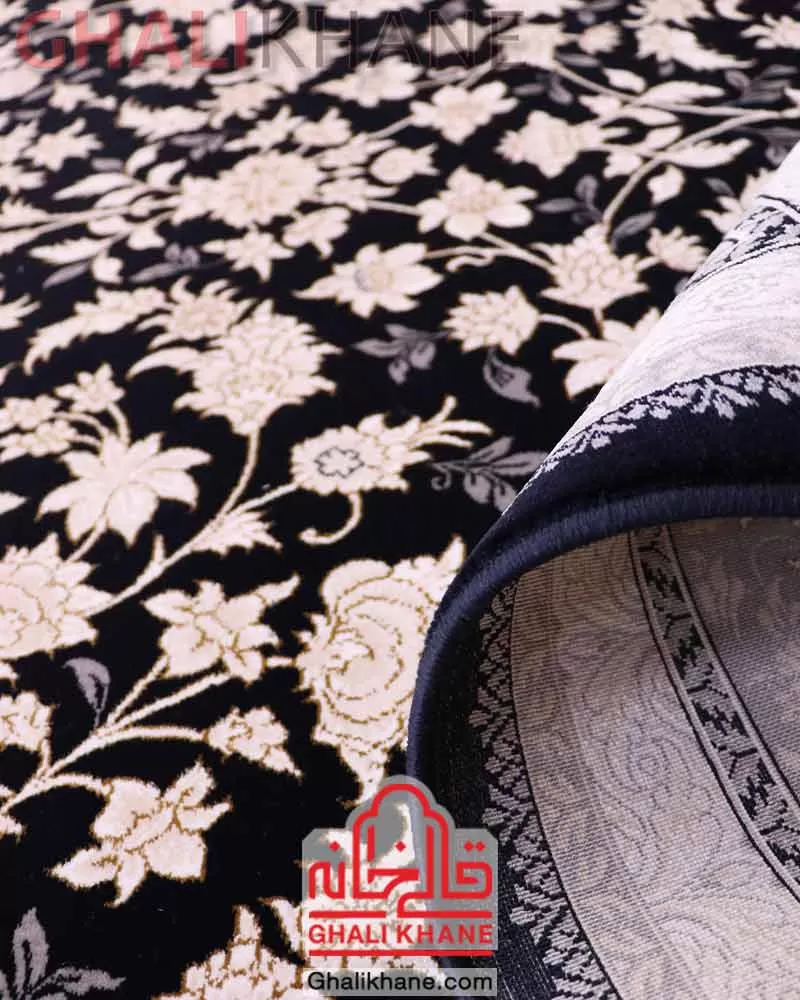 فرش زمرد مشهد 700 شانه کد 28005 سرمه ای