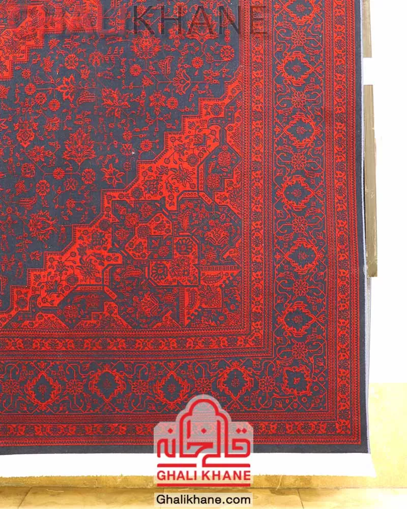 نمایندگی   فرش تهران 1200 شانه طرح هریس سرمه‌ای لاکی